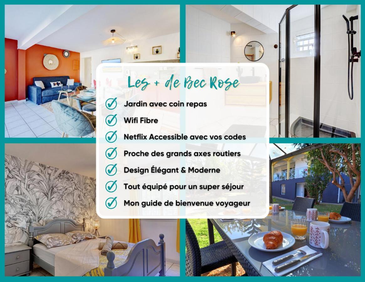Bec Rose - Clim - Wi-Fi - Jardin Apartman Saint-Leu Kültér fotó
